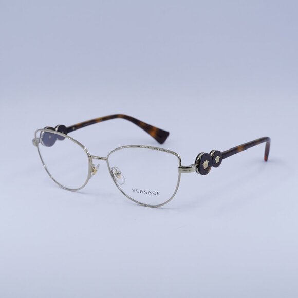 Versace VE1284 1489 Eyeglasses Light Gold 55mm Cat Eye Frame - Picture 1 of 10